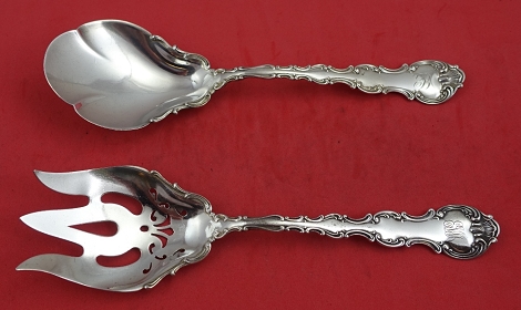 Salad Serving Set w/ applied lacing  8 3/4